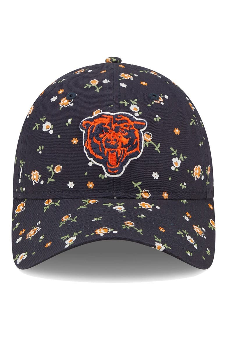 Women's New Era Navy Chicago Bears  Floral 9TWENTY Adjustable Hat, Alternate, color, Navy
