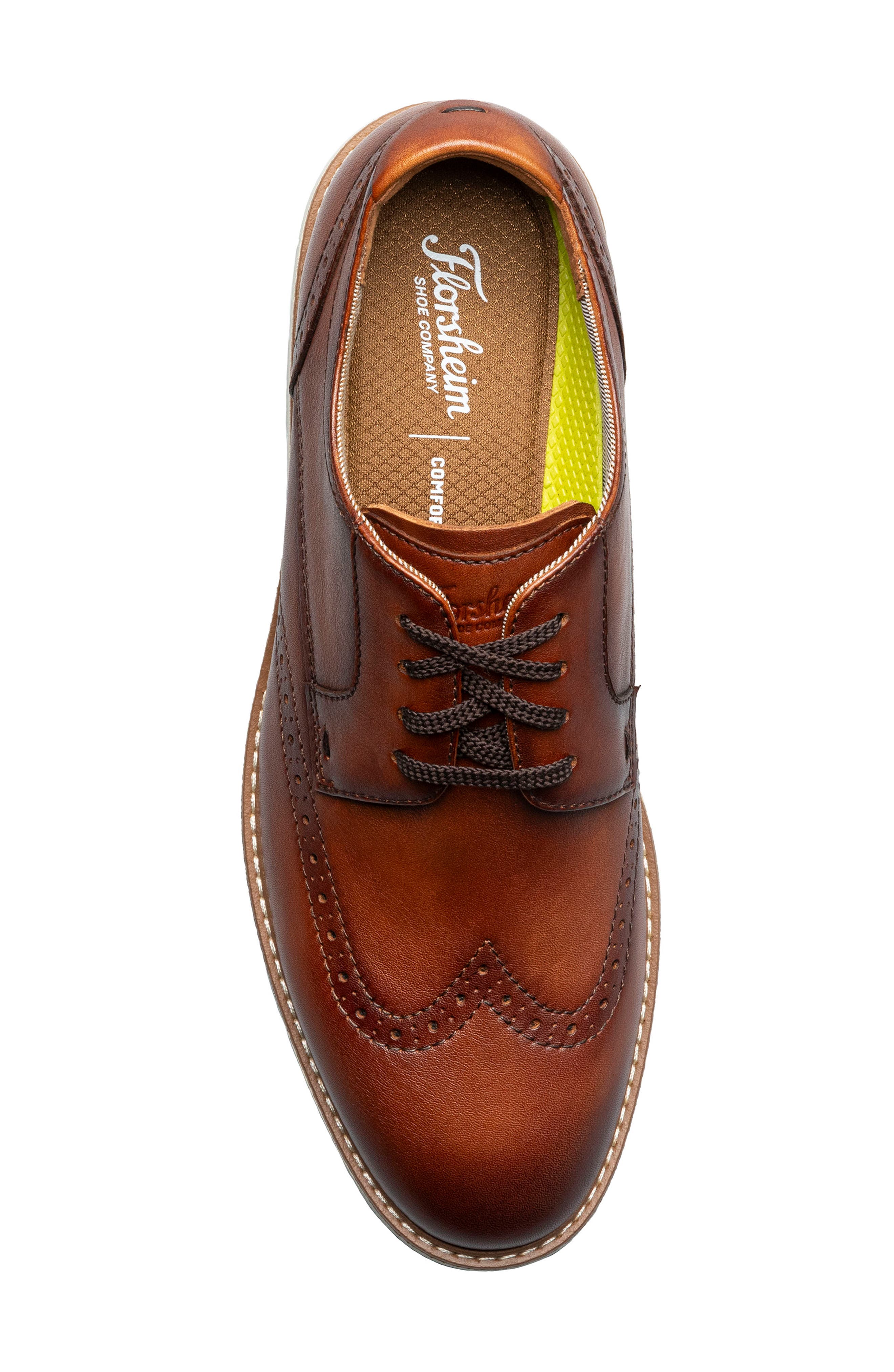 Florsheim Vecchio Wingtip Derby, Alternate, color, Cognac Multi