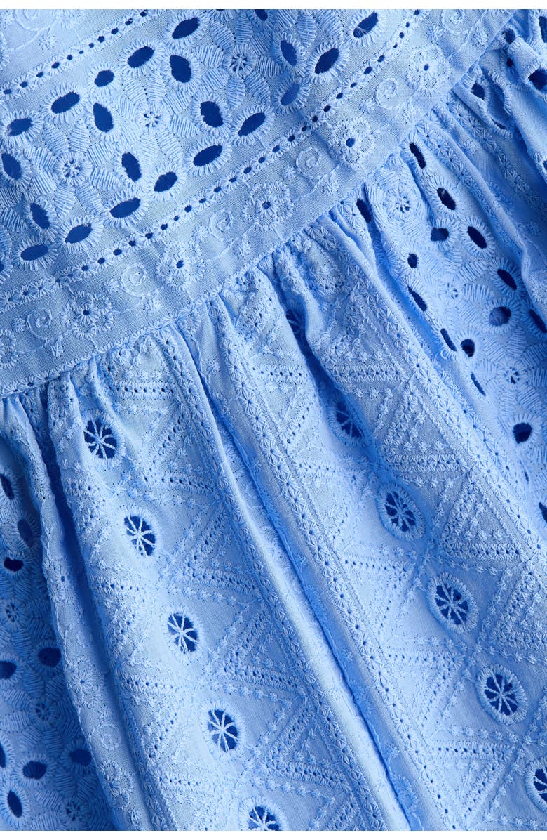H&M Eyelet-embroidered poplin dress, Alternate, color, Blue