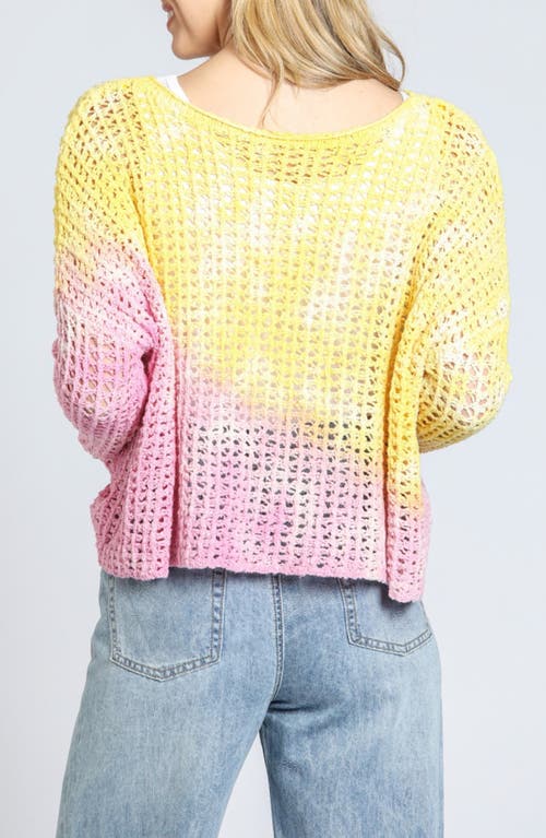Apny Ombré Open Stitch Cotton Blend Sweater