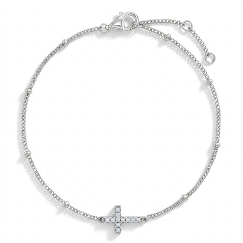 CZ Cross Satellite Women's Bracelet