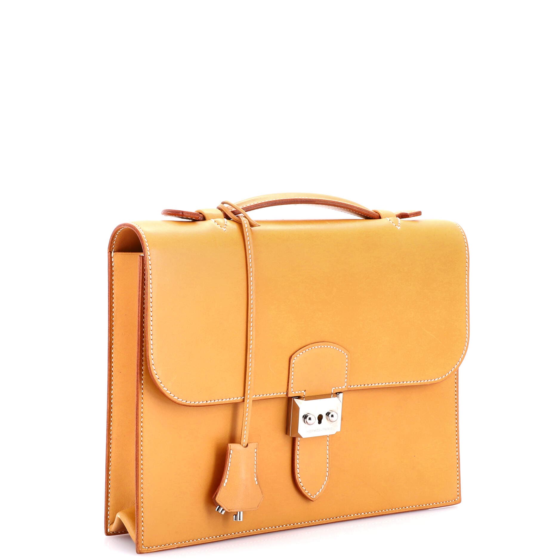 Pre-Owned Hermes Sac a Depeches Bag Vache Natural 27, Alternate, color, Natural