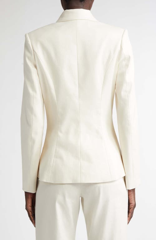 BRANDON MAXWELL BRANDON MAXWELL GAGE STRETCH LINEN BLEND FITTED JACKET