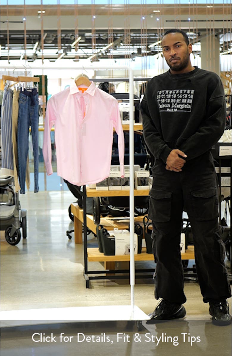 Kids' Pink Stretch Cotton Blend Dress Shirt, sales video thumbnail