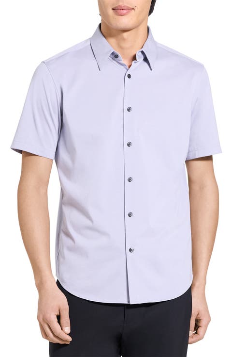 Irving Structure Knit Short Sleeve Button-Up Shirt