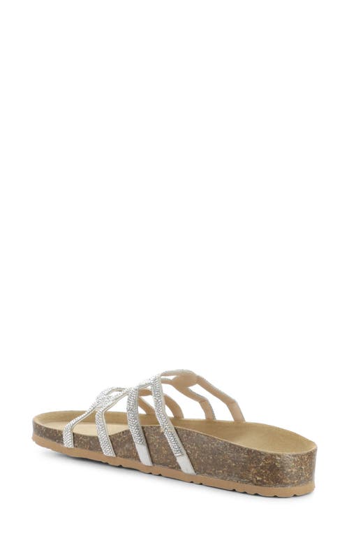 Bos. & Co. Peppy Crystal Strap Slide Sandal In Silver