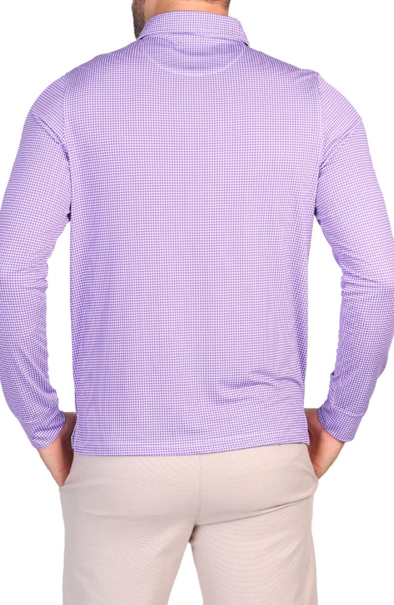 TailorByrd Houndstooth Print Performance Polo, Alternate, color, Purple