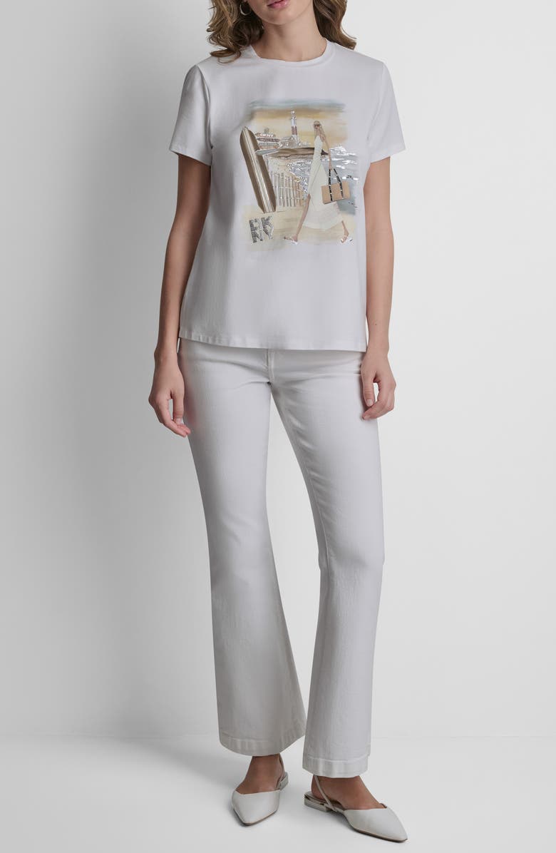 DKNY Montauk Conversational Graphic T-Shirt, Alternate, color, White