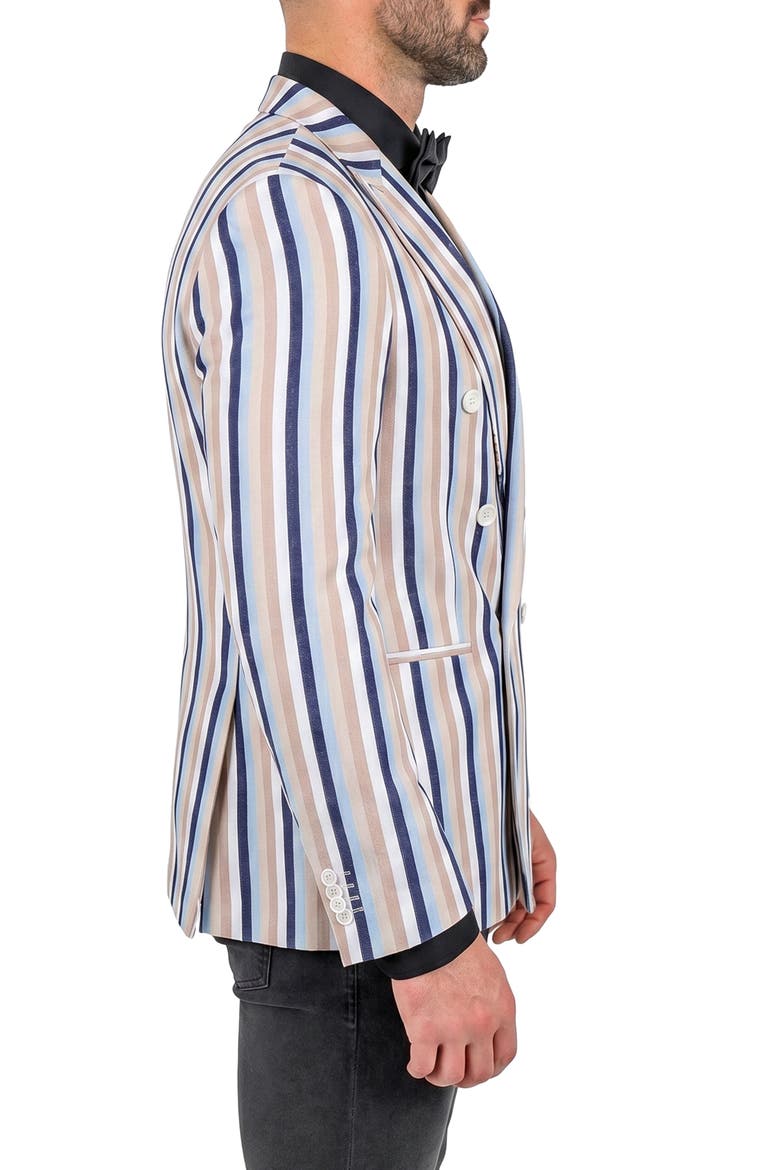 Socrate Striped Double Breasted Sport Coat, Alternate, color, MULTI