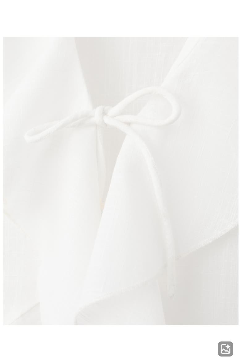 Tie Front Ruffle Top, Alternate, color, OFF WHITE