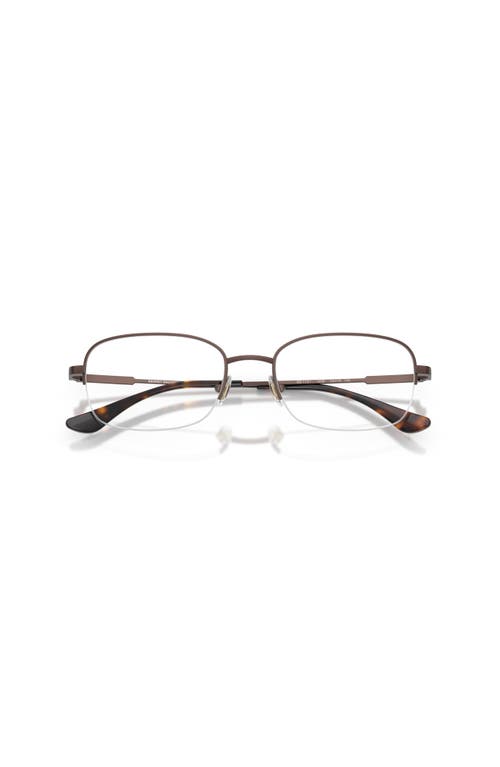 Brooks Brothers 54mm Rectangle Optical Glasses In Brown