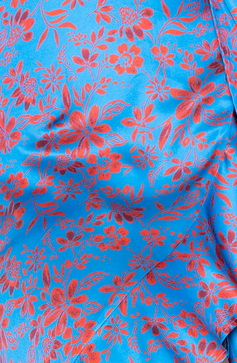 BUXOM COUTURE Floral Long Sleeve Satin Wrap Dress, Alternate, color, 