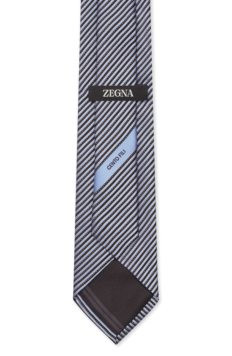 ZEGNA TIES Cento Fili Stripe Silk Tie, Alternate, color, Blue