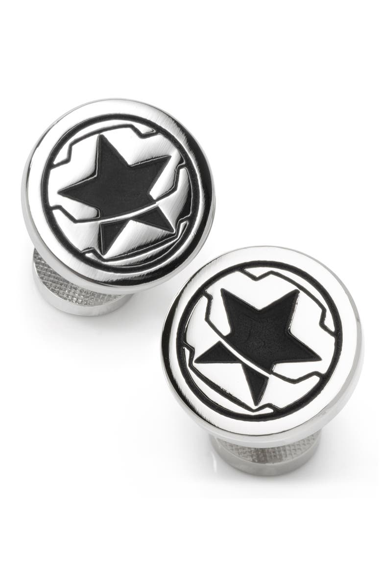 Winter Soldier Cuff Links, Main, color, SILVER