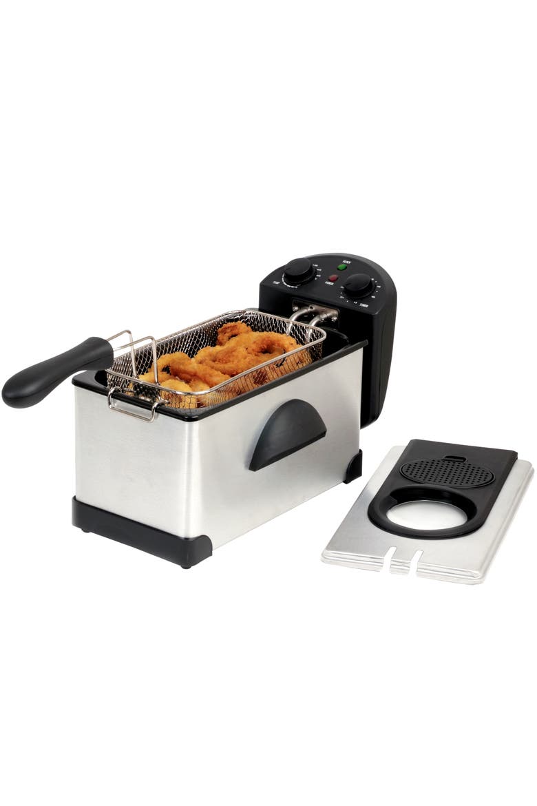 3.17 Quart Stainless Steel Electric Deep Fryer, Alternate, color, Grey