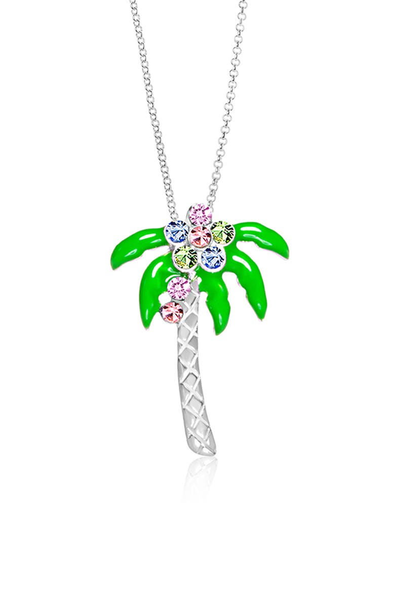 Kids' Palm Tree Pendant Necklace, Main, color, GREEN MULTI