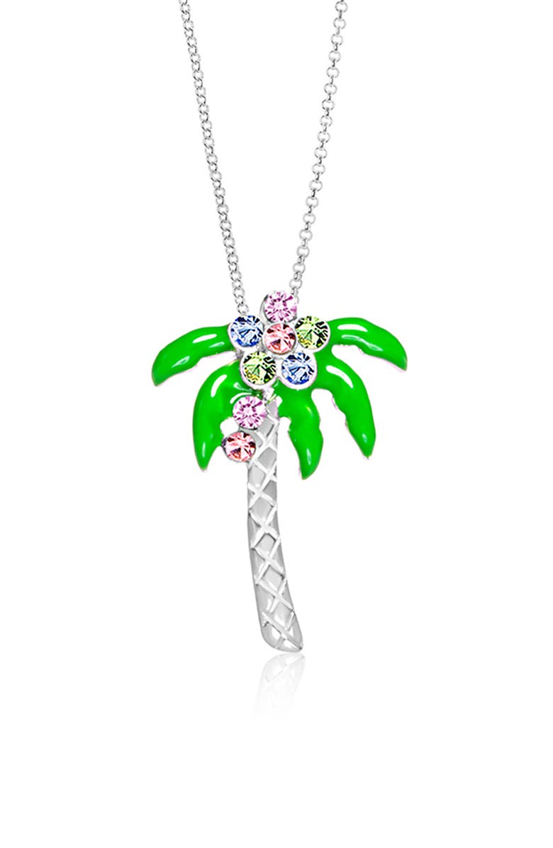 Chanteur Kids' Palm Tree Pendant Necklace, Main, color, Green Multi
