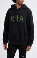 RtA Dion Oversize Black Circuit Logo Cotton Hoodie