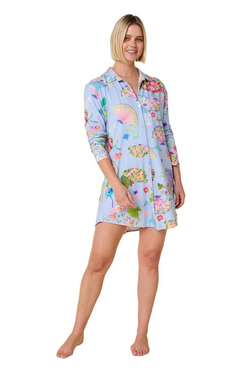 Pima Knit Night Shirt Conversational