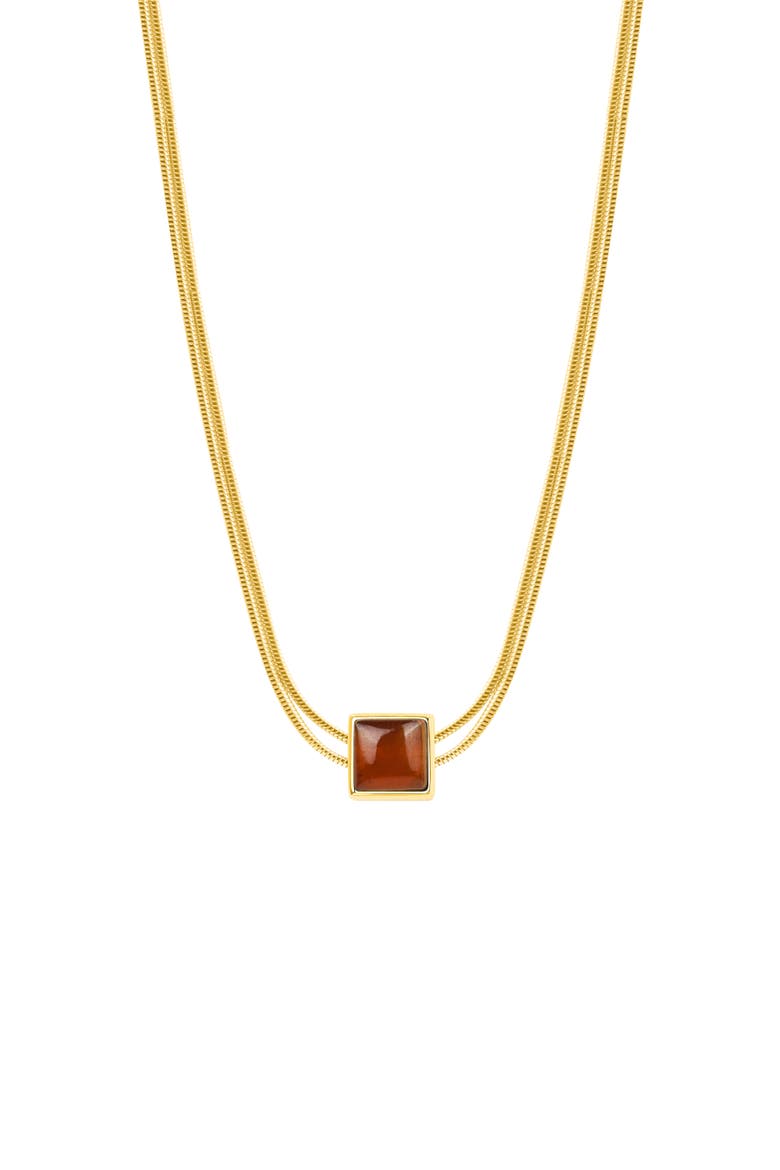 Garnet Evil Eye Women's Gold Plated Necklace January Birthstone Renew & Energize, Main, color, Gold/Red
