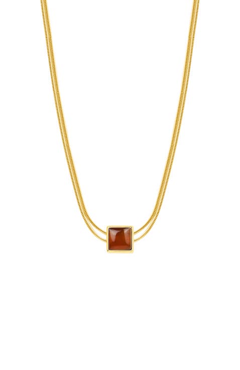 Garnet Evil Eye Women's Gold Plated Necklace January Birthstone Renew & Energize