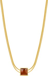 Karma and Luck Garnet Evil Eye Women's Gold Plated Necklace January Birthstone Renew & Energize