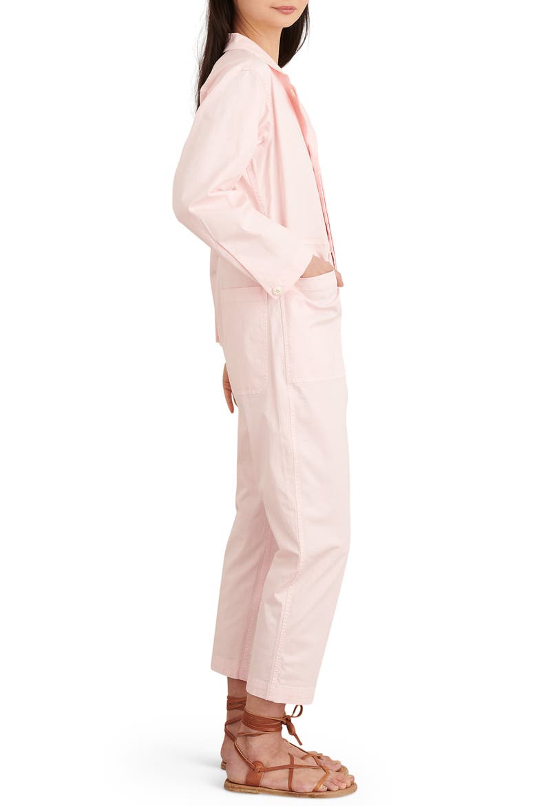 Stretch Cotton Jumpsuit, Alternate, color, SEA SHELL PINK