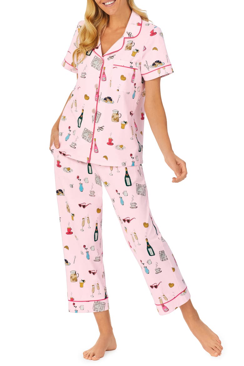 Classic Crop Pajamas, Main, color, LETS DO BRUNCH