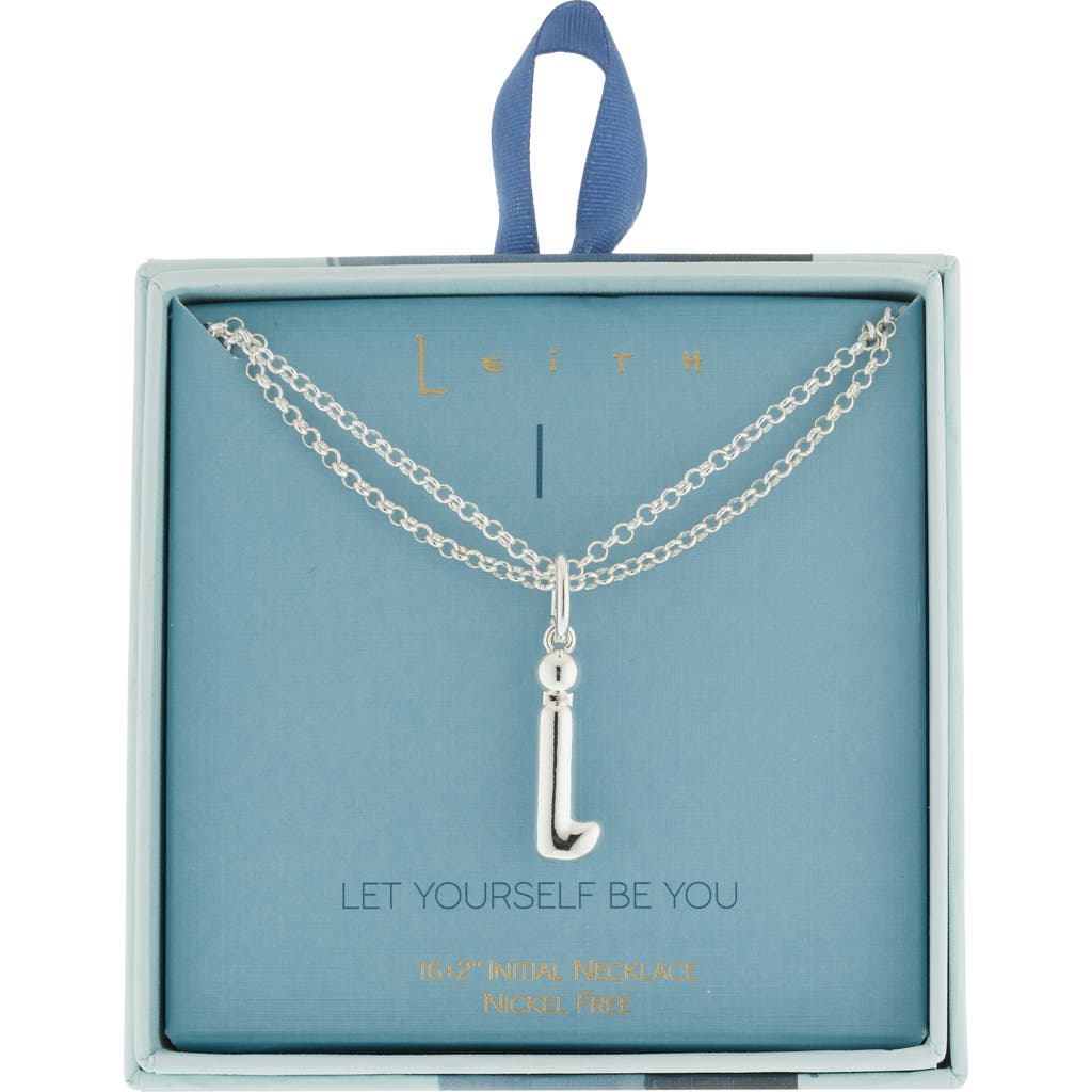 Leith Lowercase Initial Bubble Pendant Necklace In Silver