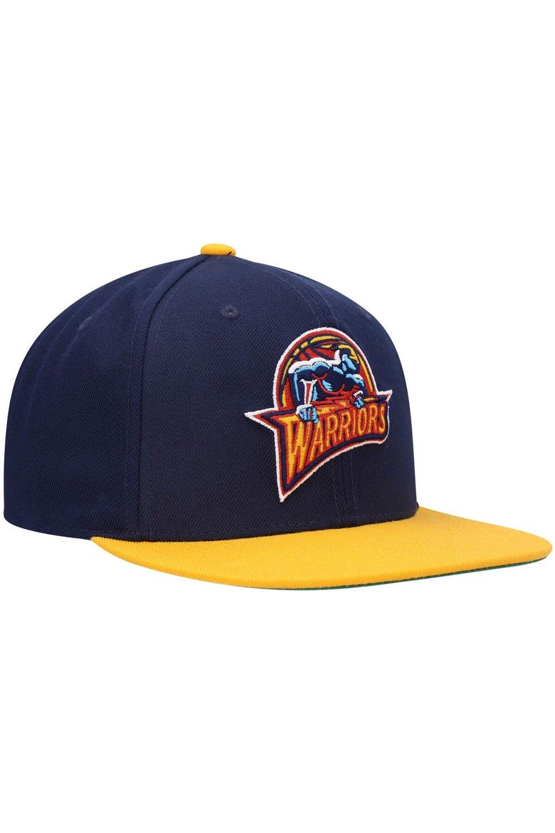 Men's Mitchell & Ness Navy/Gold Golden State Warriors Hardwood Classics Team Two-Tone 2.0 Snapback Hat, Alternate, color, Navy