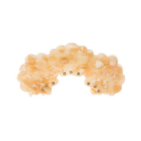 Rhinestone Embellished Triple Shell Curved Claw Clip