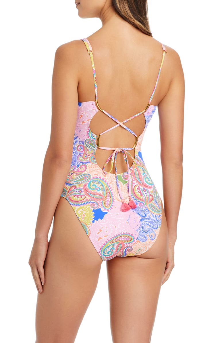 BLEU by Rod Beattie Paisley One-Piece Swimsuit, Alternate, color, Pink Multi