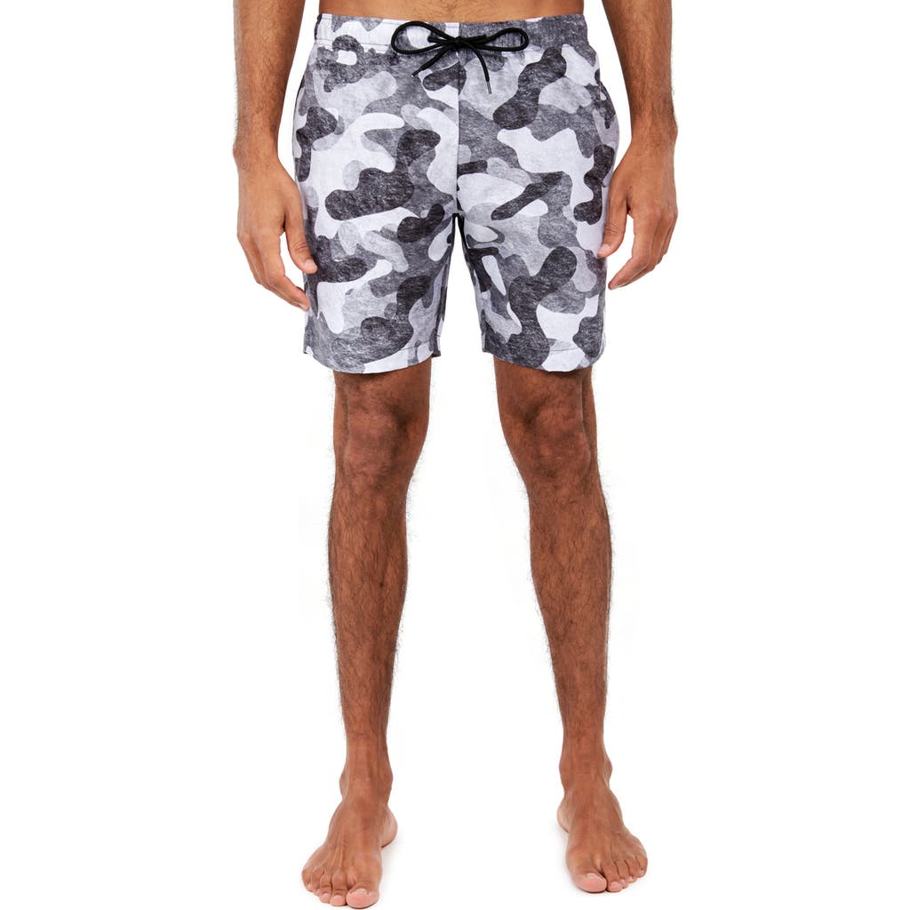 Brooklyn Brigade Jay Camo Swim Trunks In Grey