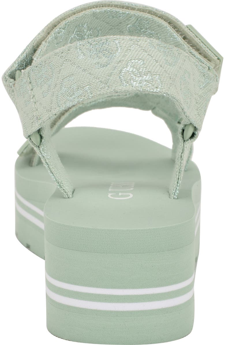 GUESS Avin Platform Sandal, Alternate, color, Light Green