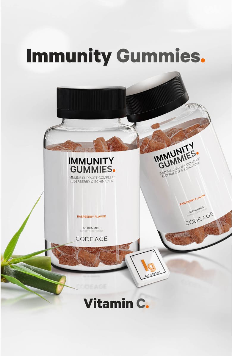 Codeage Immunity Gummies + Vitamin C Vegan Supplement, Alternate, color, White