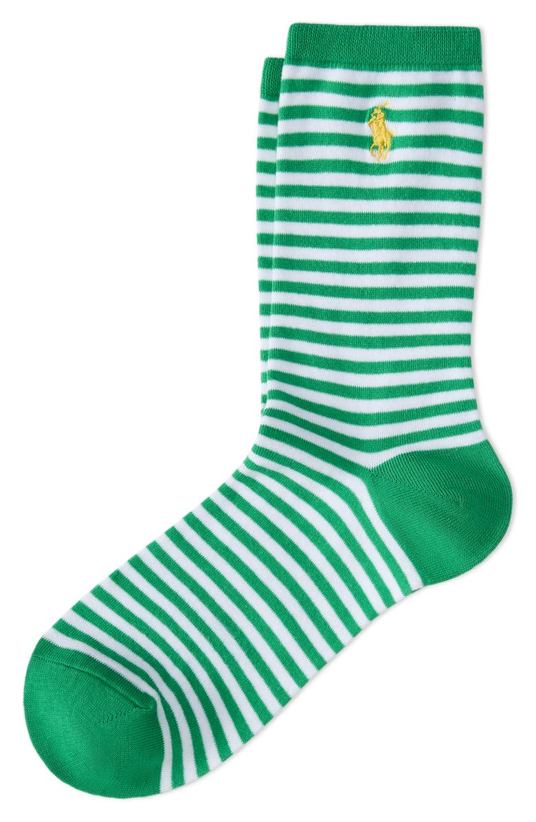 Polo Ralph Lauren Spring Even Stripe Cotton Blend Crew Socks, Main, color, 