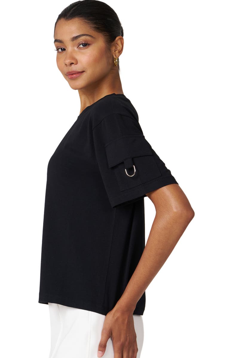 Rebody Active Cargo Short Sleeve Top, Alternate, color, Black