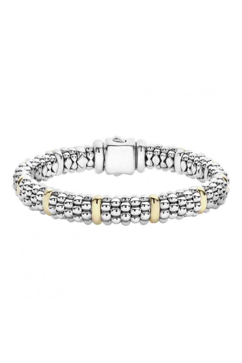 Oval Rope Caviar Bracelet, Main, color, SILVER/ GOLD