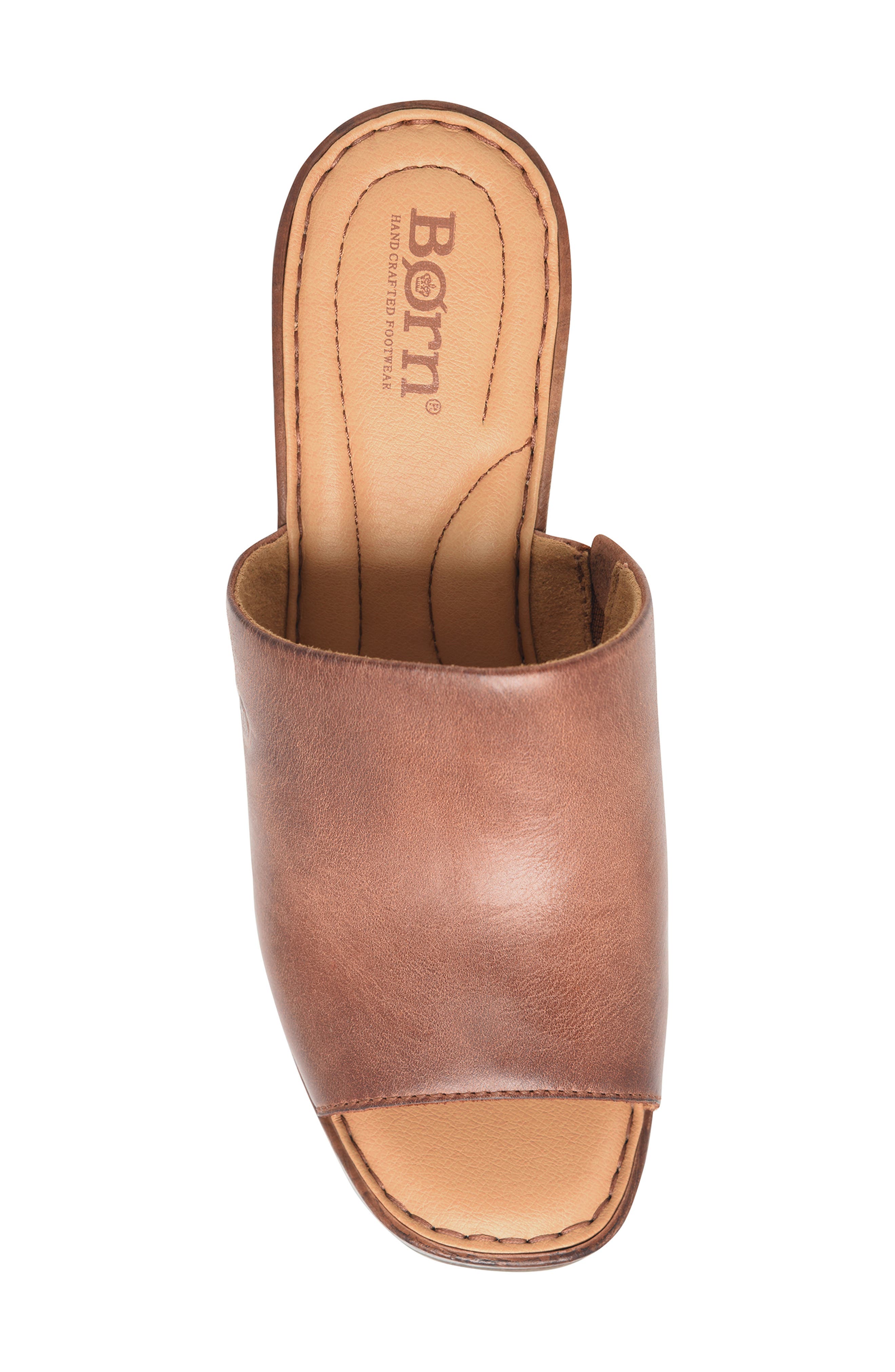 Nix Platform Slide Sandal, Alternate, color, BROWN LEATHER
