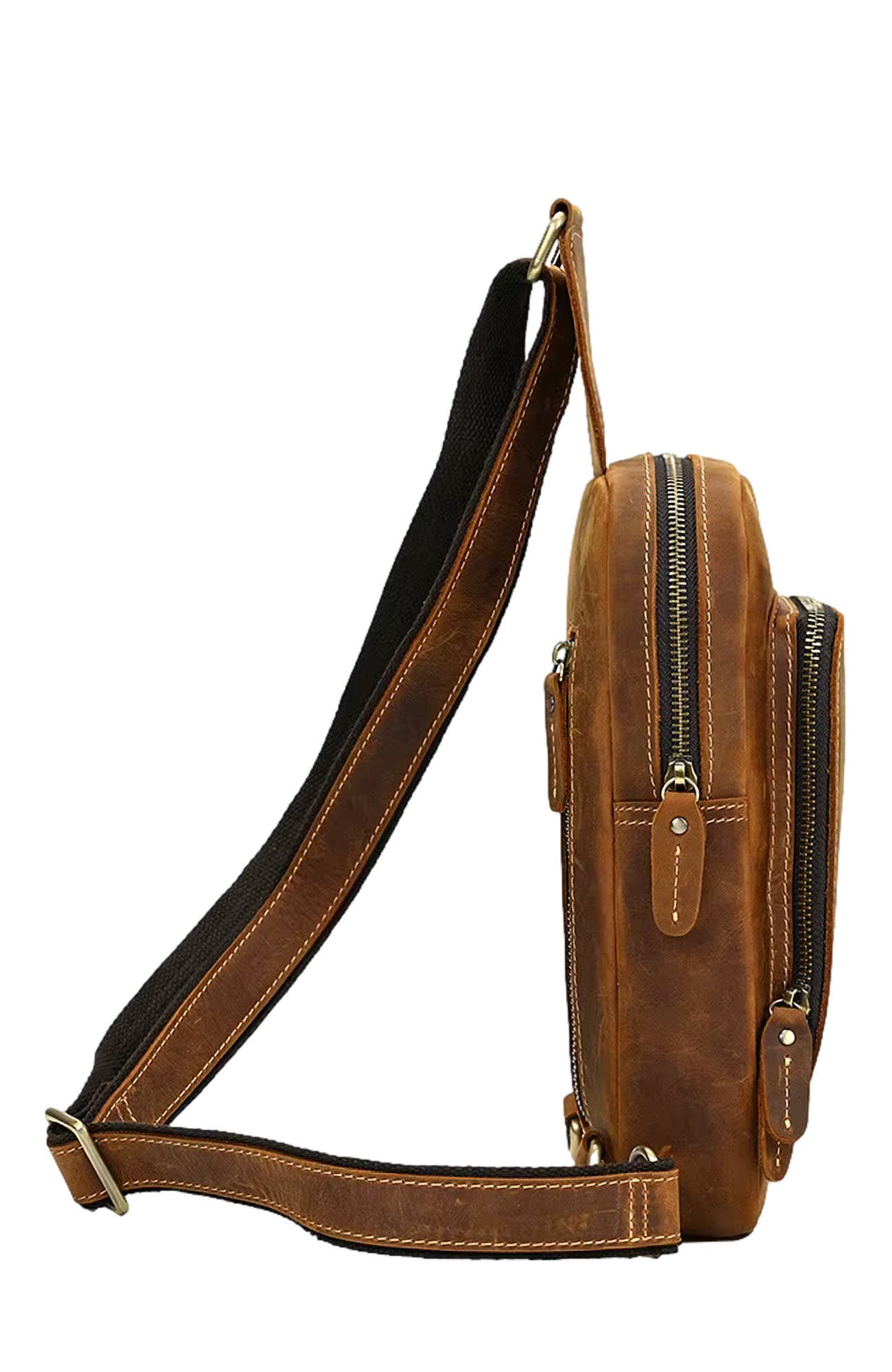 STEEL HORSE LEATHER Erling Leather Sling Bag | Crossbody Leather Pack, Alternate, color, Brown