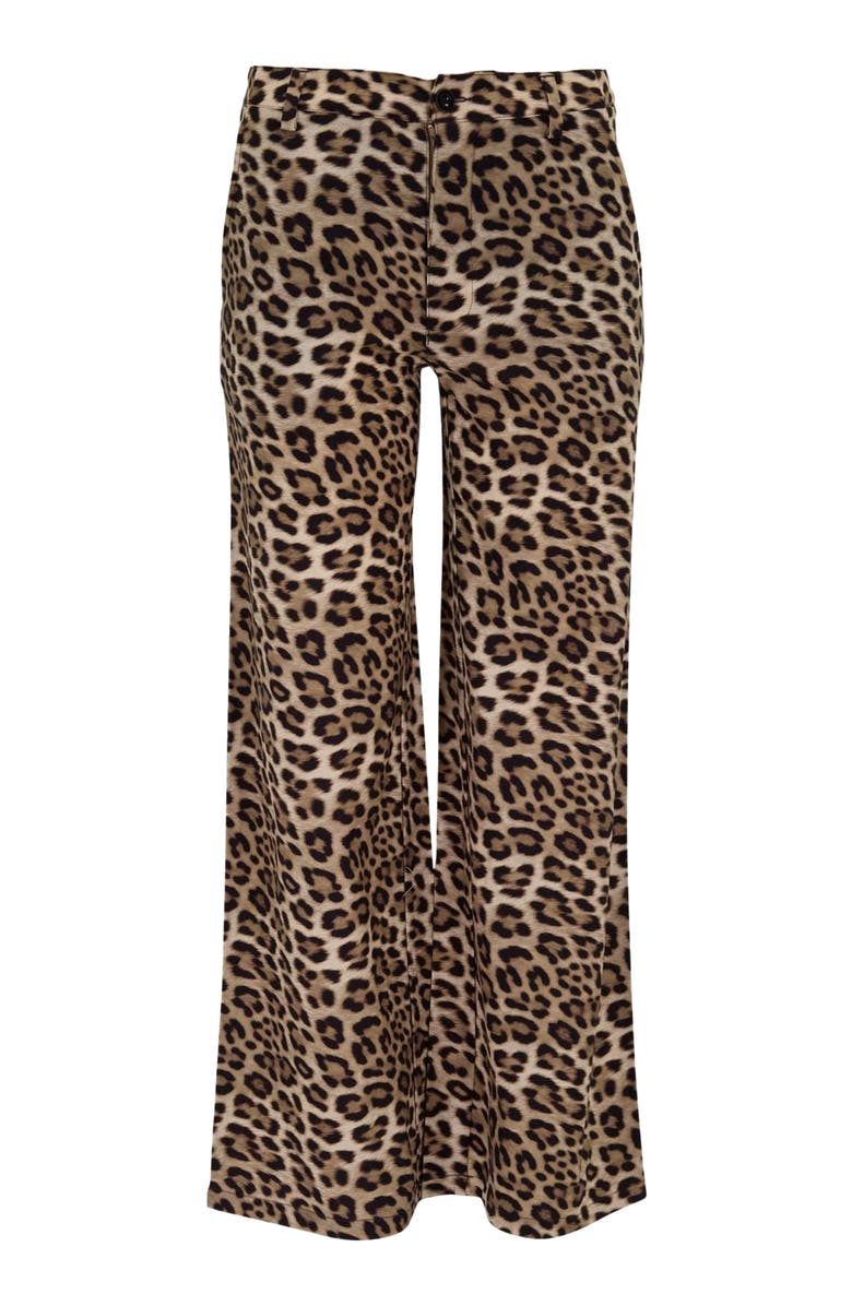 Lords of Harlech Leopard Womens Wool Wide-leg Pant, Alternate, color, Leopard Brown