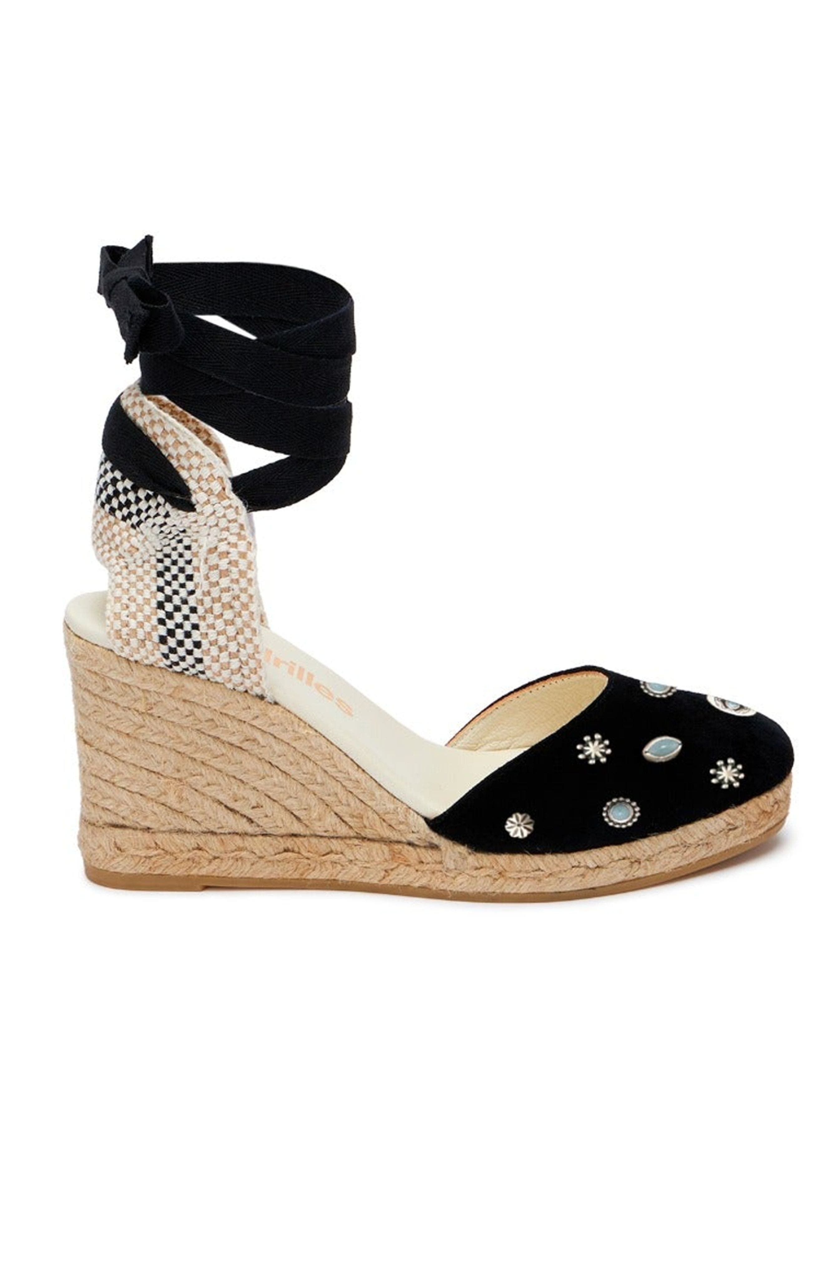Wedge Espadrilles, Alternate, color, BLACK