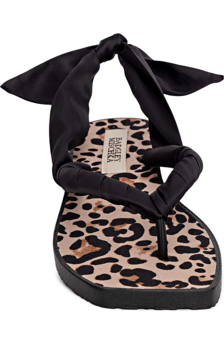 Badgley Mischka Collection Wrenna Slingback Ankle Wrap Sandal, Alternate, color, Black Leopard