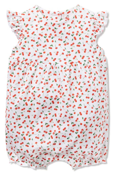 Cherry Print Pima Cotton Romper (Baby)