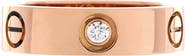 Pre-Owned Cartier Love 3 Diamonds Band Ring 18K Rose Gold with Diamonds