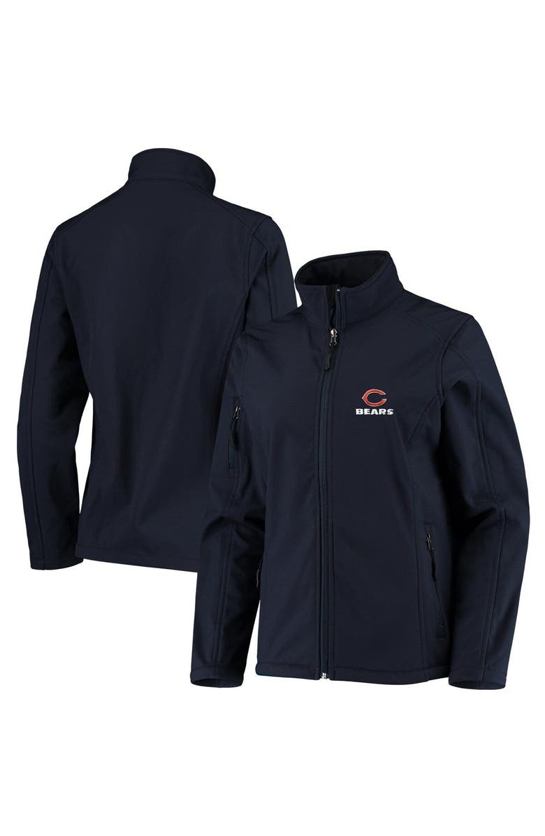 DUNBROOKE Women's Navy Chicago Bears Full-Zip Sonoma Softshell Jacket, Main, color,