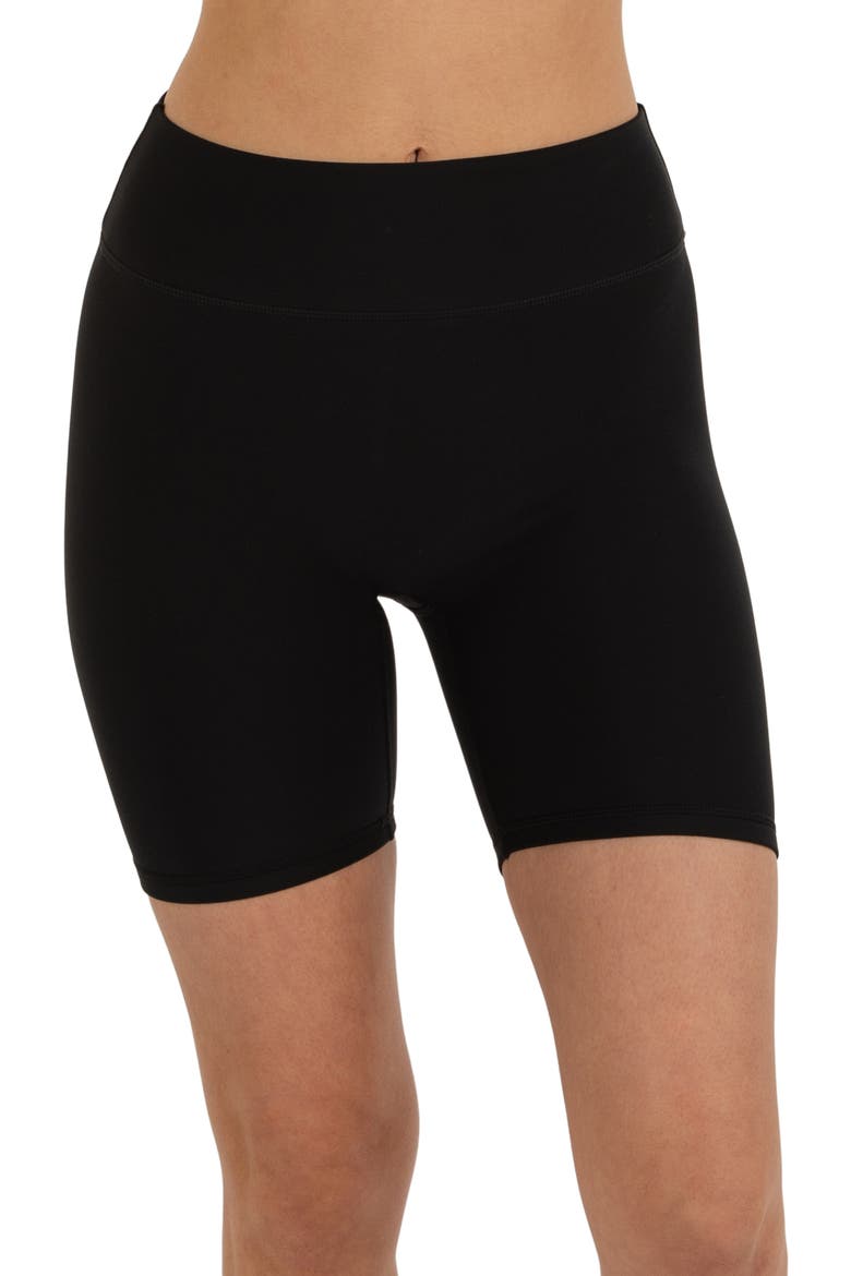 Hybrid Fleece Biker Shorts High Waist 6", Alternate, color, Warm Black