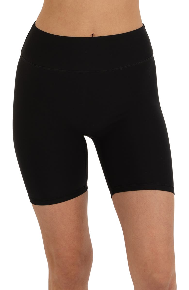 Rebody Active Hybrid Fleece Biker Shorts High Waist 6", Alternate, color, Warm Black