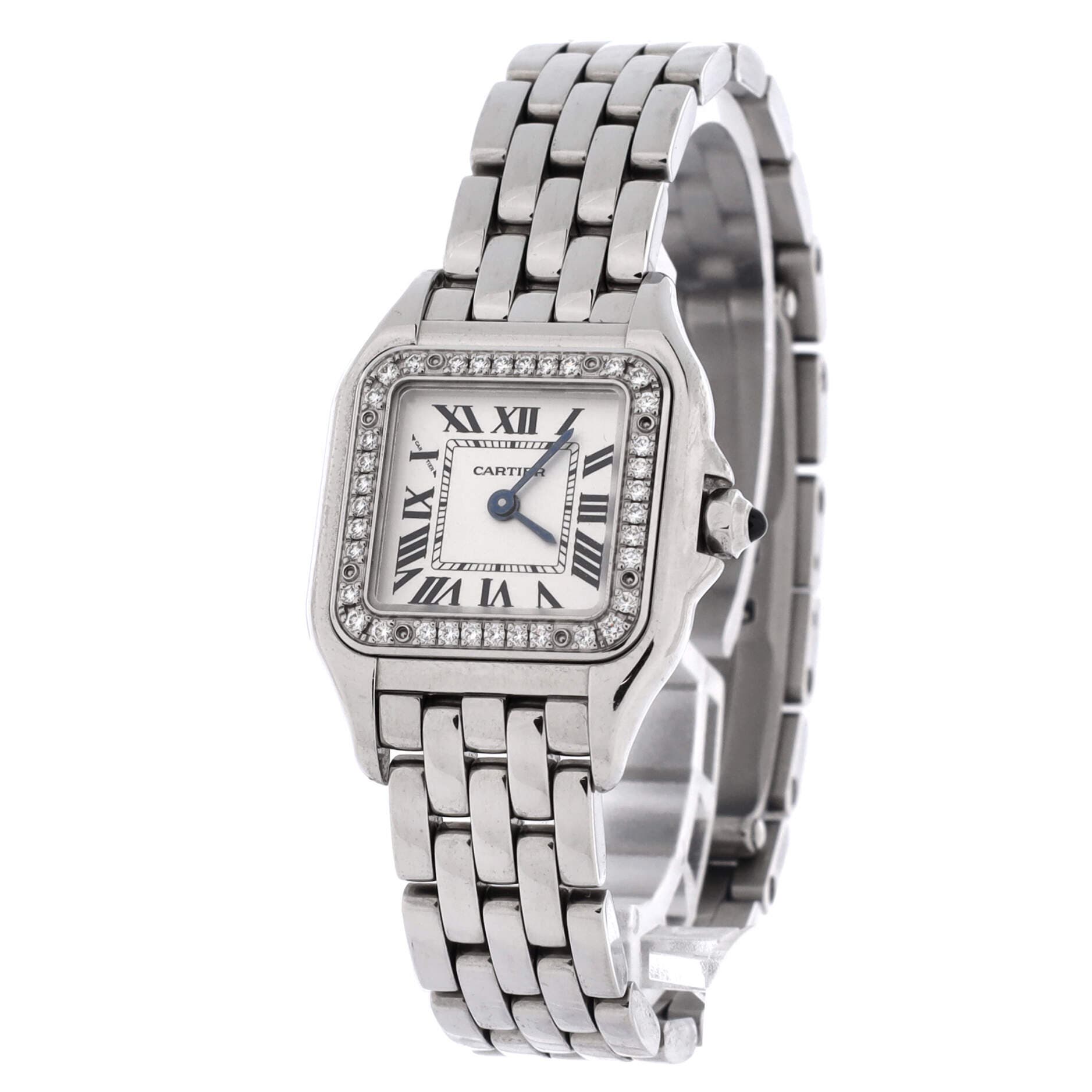 Panthere de Cartier Quartz Watch Stainless Steel with Diamond Bezel 22, Alternate, color, Metallic Silver