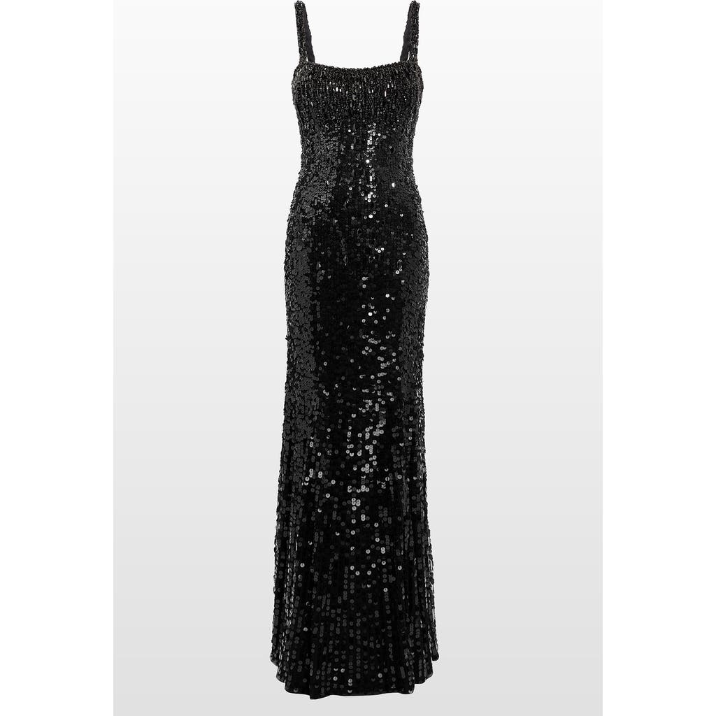 Jenny Packham Mirabeau Sequin-embellished Maxi Dress In Black